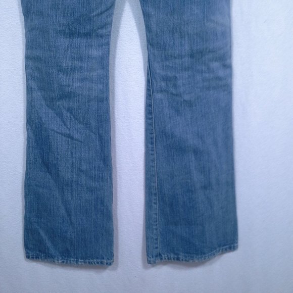 Abercrombie & Fitch jeans Sz 4R Madison Boot cut Low rise Distressed Lt med blue - Picture 9 of 14